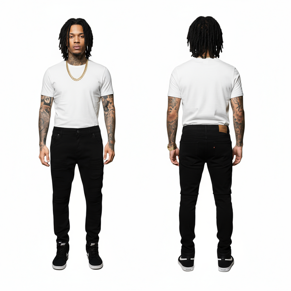 ^SOUTHPOLE^ (BLACK) RIPPED DENIM FOR MEN (38'' x 32'')