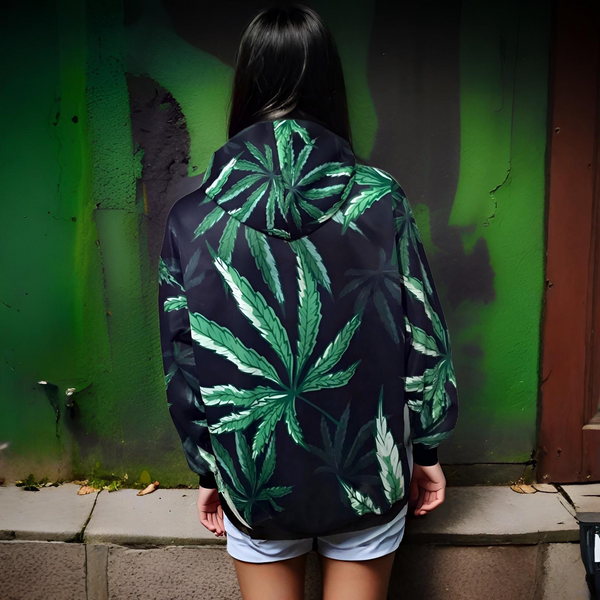 *CLASSIC WEED LEAF* ~ALL OVER PRINT~ *Custom* PULLOVER HOODIES (FLEECE LINED)