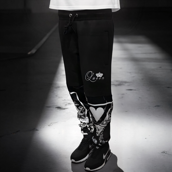 •QUEEN•OF•HEARTS• LUXURY JOGGER SWEATPANTS (CUT & SEW) (EMBROIDERED LOGO)