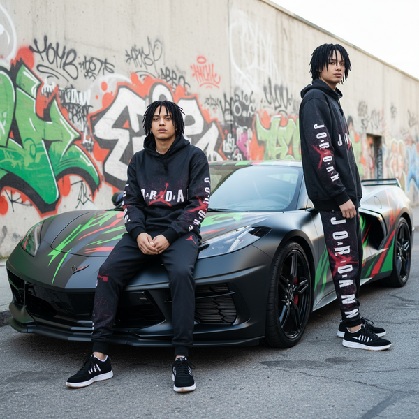 •AIR JORDAN• FULL SWEATSUITS (HOODED) (FLEECY SOFT LINED)