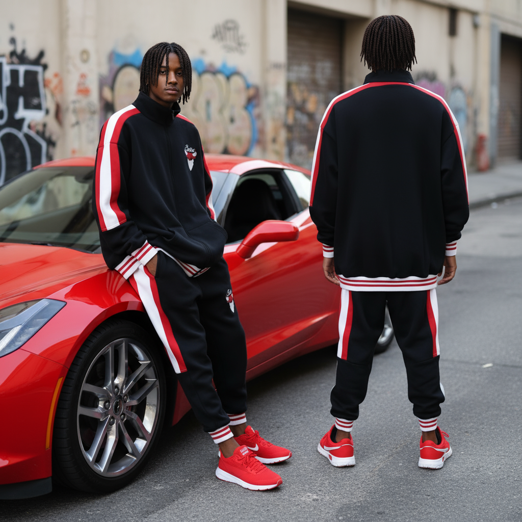 *CHI-TOWN BULLIES* ~LUXURY~ •TRACK SUITS• (CUT & SEW) (EMBROIDERED LOGOS)