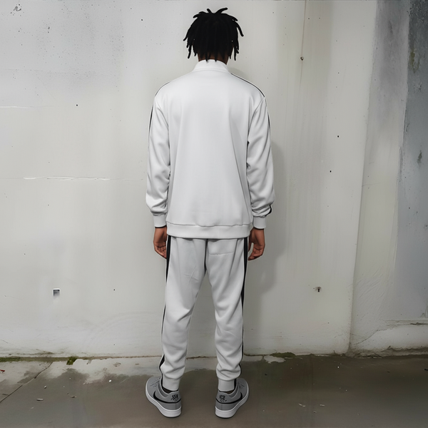 *SEAN JOHN* (GREY-MULTI)  POLYESTER COLLARED ZIP UP TRACKSUITS (XB SIZED)