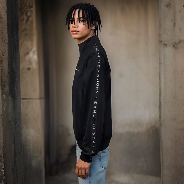 ^SEAN JOHN^ (BLACK) POLYESTER ZIP UP TRACK JACKETS