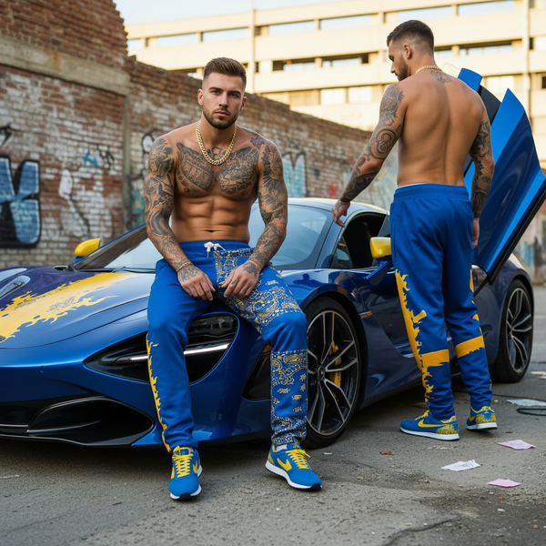 ^DEFEND UKRAINE^ POLYESTER JOGGER SWEATPANTS (FLEECE LINED)