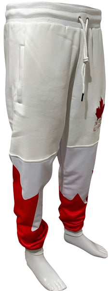 *ALL HEART* ~World Juniors Team Canada~ (WHITE-RED) •JOGGER SWEATPANTS• (Cut & Sew / Embroidery)