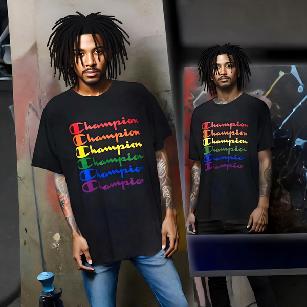 ^CHAMPION ATHLETICS^ (BLACK) SHORT SLEEVE T-SHIRT (TALL SIZES)