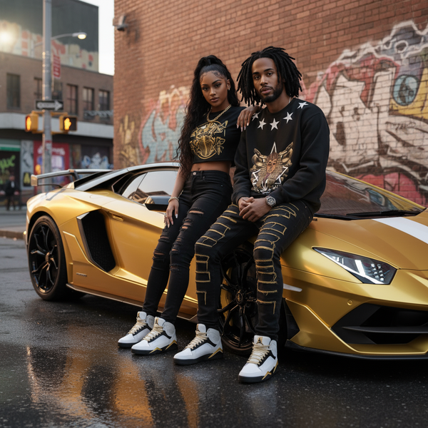 *BIGGY THREADS* (BLACK) ~KING TUT~ CREWNECK SWEATSHIRTS