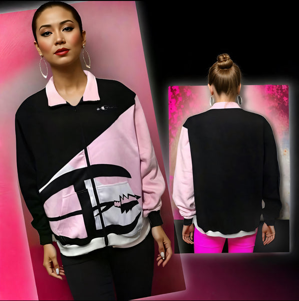 •CHAMPION CHIEF• LUXURY (PINK-MULTI) ZIP UP TRACK JACKETS (UNISEX) (COLLARED)