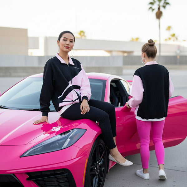 *CHAMPION CHIEF* LUXURY (PINK-MULTI) ZIP UP TRACK JACKETS (UNISEX) (COLLARED)