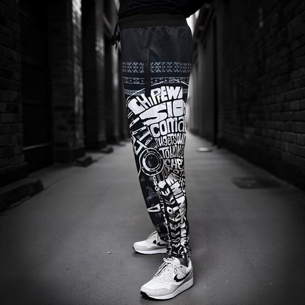 ^TRIBE VIBES^ (BLACK-WHITE-GREY) JOGGER SWEATPANTS
