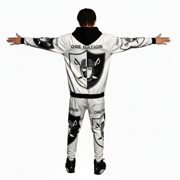 •RAIDERS• ~ONE NATION~ JOGGER SWEATSUITS (FLEECY SOFT LINED)