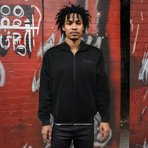 ^SEAN JOHN^ (BLACK) POLYESTER ZIP UP TRACK JACKETS