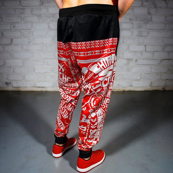 *TRIBE VIBES* (RED-GREY-BLACK-WHITE) JOGGER SWEATPANTS