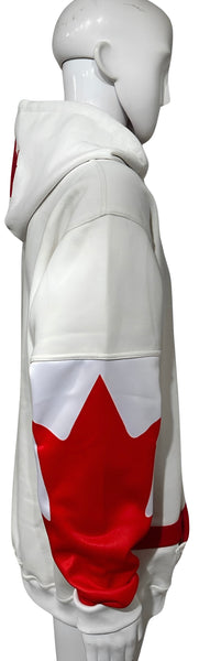 *ALL HEART* World juniors custom Team Canada (WHITE-RED) PULLOVER HOODIES (Cut & Sew / Embroidery)