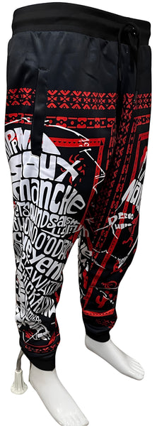 *TRIBE VIBES* (RED-BLACK-WHITE) JOGGER SWEATPANTS