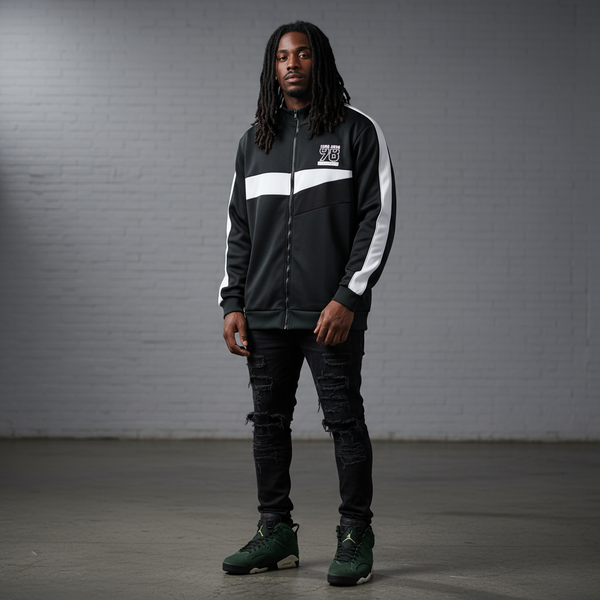 ^SEAN JOHN^ (*GREEN-MULTI*) POLYESTER ZIP UP TRACK JACKETS (XB SIZED)