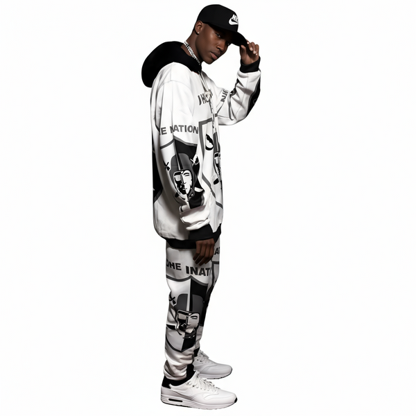 •RAIDERS• ~ONE NATION~ JOGGER SWEATSUITS (FLEECY SOFT LINED)