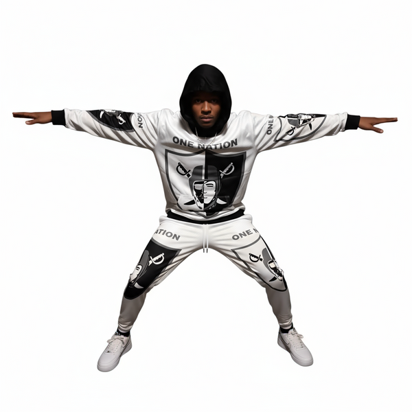 •RAIDERS• ~ONE NATION~ JOGGER SWEATSUITS (FLEECY SOFT LINED)