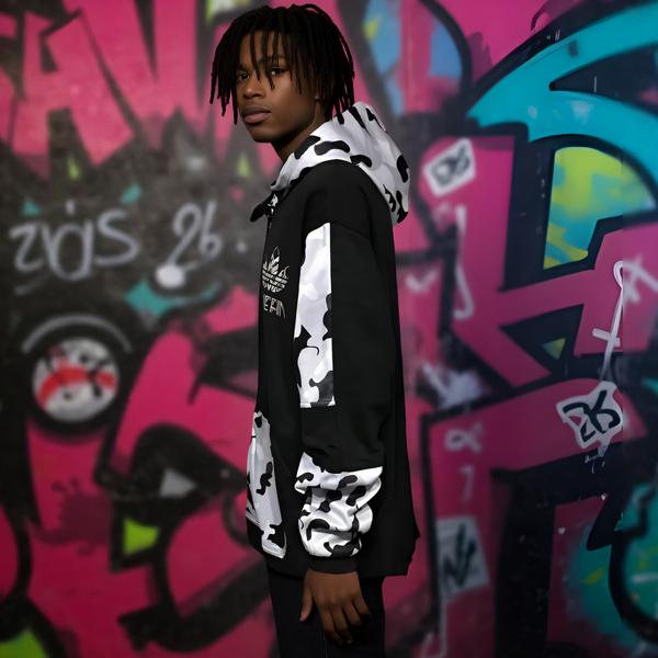 •CHIEFIN’ ADI-FEATHER• (WHITE CAMOUFLAGE) LUXURY ZIP UP HOODIES (CUT & SEW)