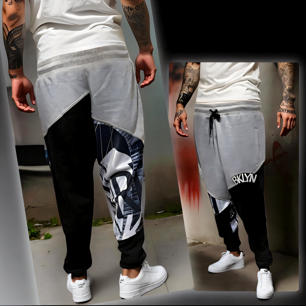 ^BKLYN^ (BLACK-GREY) LUX JOGGER SWEATPANTS