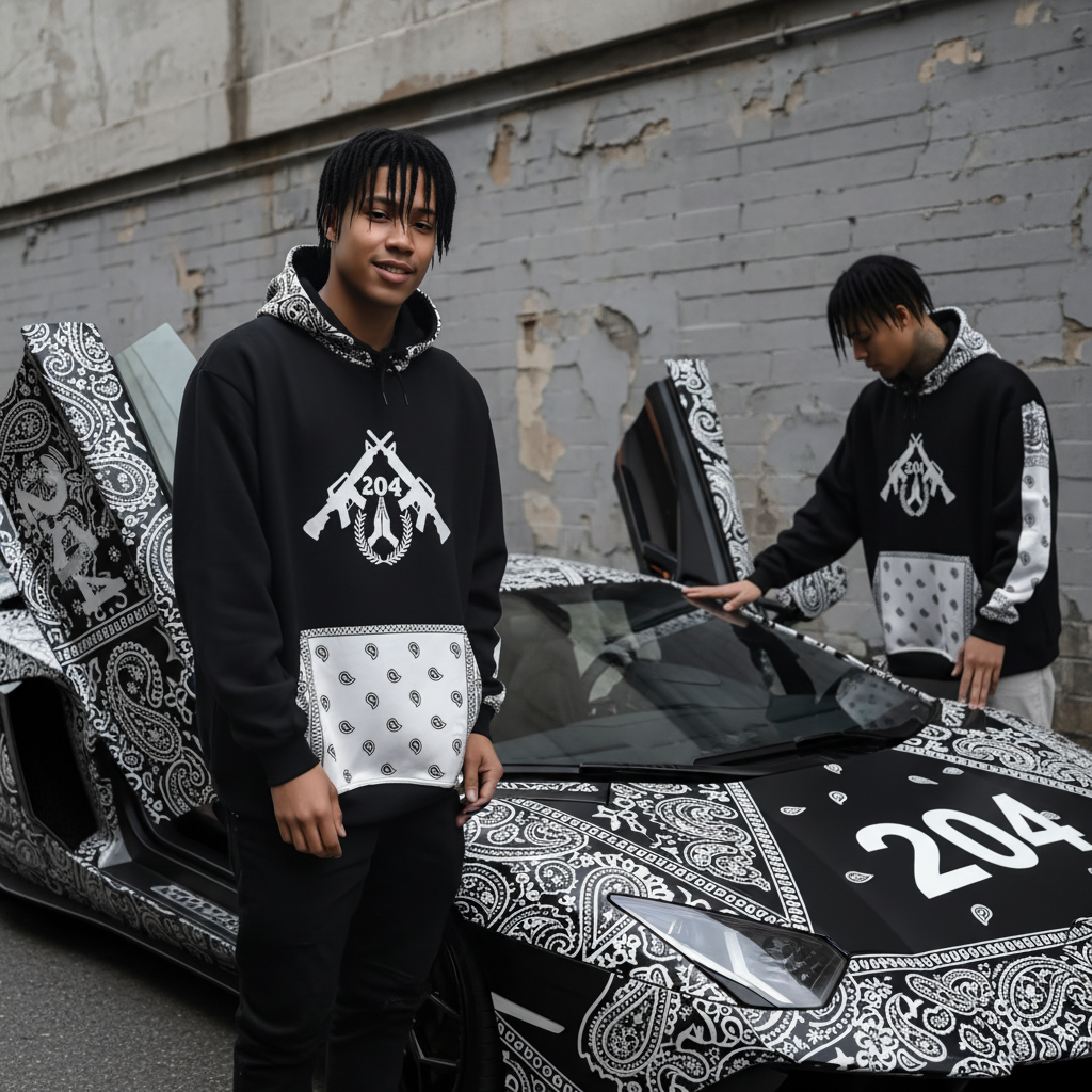 *204 LA FAMILIA* ~TEAM AK~ LUX HOODIES (CUT & SEW WITH EMBROIDERED LOGOS)