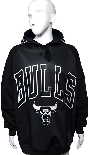 *BULLS* (BLACK) *CUT & SEW* LUXURY PULLOVER HOODIES FOR MEN