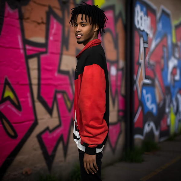 •CHAMPION CHIEF• (RED-MULTI) LUXURY ZIP UP TRACK JACKETS (CUT & SEW) (EMBROIDERED LOGO)