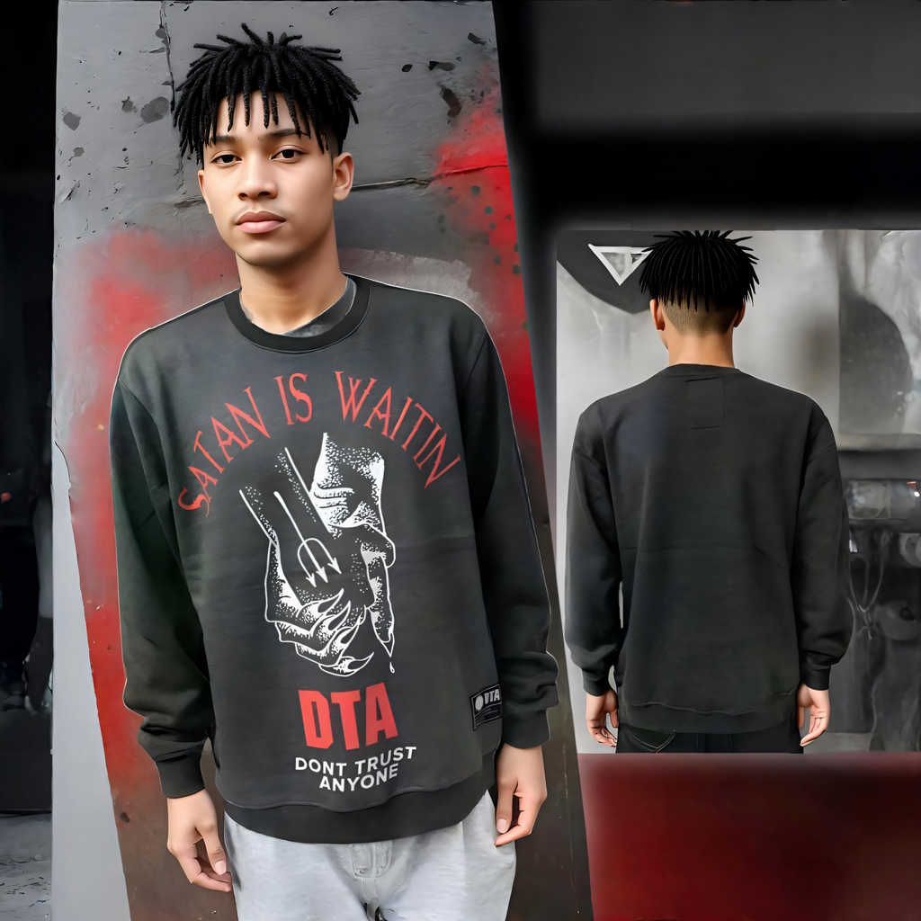 ^DTA^ ~SATAN IS WAITIN~ CREWNECK SWEATSHIRTS