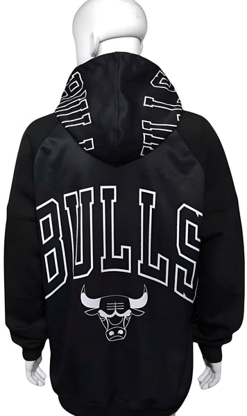 *BULLS* (BLACK) *CUT & SEW* LUXURY PULLOVER HOODIES FOR MEN