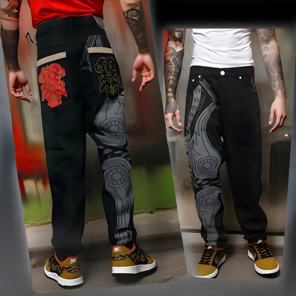 ^LOOSE FIT^ MEN'S DENIM (EMROIDERY WITH GRAPHIC PRINT)