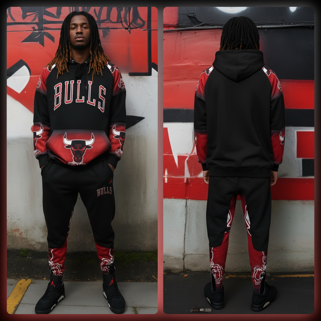 ^BULLS^ (WINDY CITY) *CUT & SEW* LUXURY JOGGER SWEATSUITS