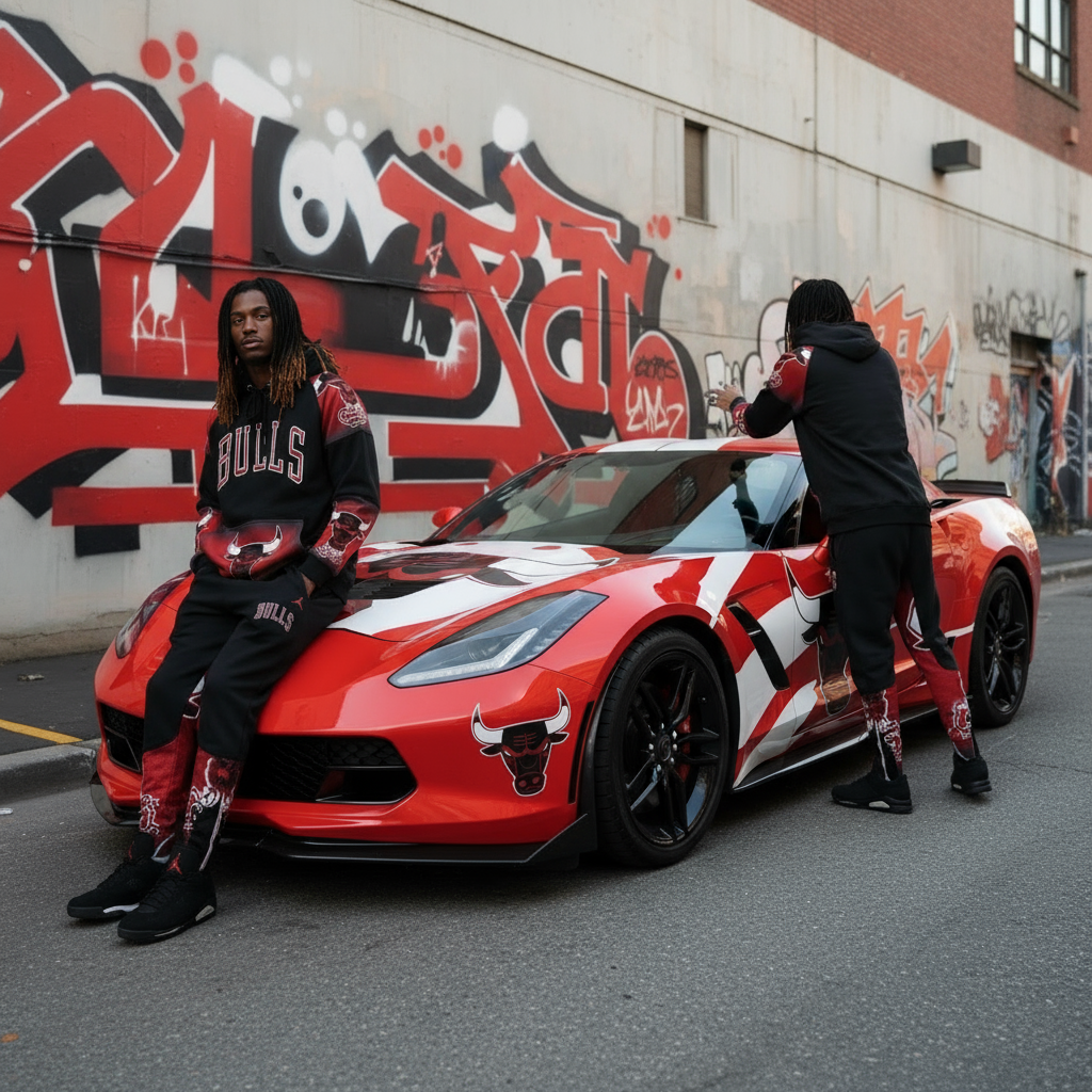 *BULLS* (WINDY CITY) ~CUT & SEW~ •LUXURY JOGGER SWEATSUITS•