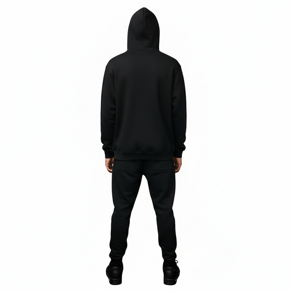 ^BLACK FLAG^ (BLACK) ~CREW POSSE~ EMBROIDERED HOODED JOGGER SWEATSUITS(CUT & SEW)
