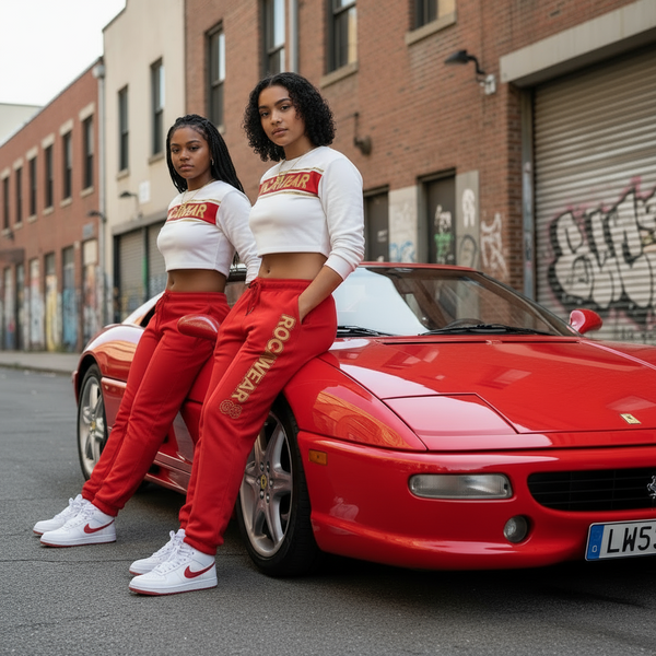 *ROCAWEAR* (TRUE RED) SWEATPANTS FOR WOMEN (2XL) (Vintage NOS)