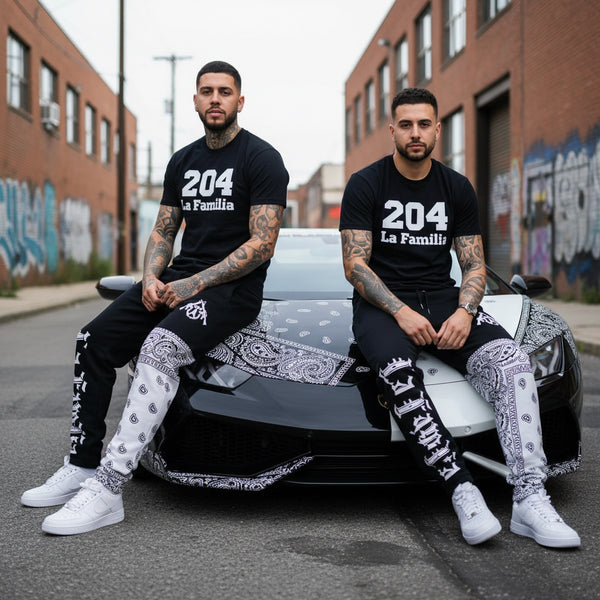 *204 LA FAMILIA* ~TEAM AK~ LUX JOGGER SWEATPANTS (EMBROIDERED LOGO)