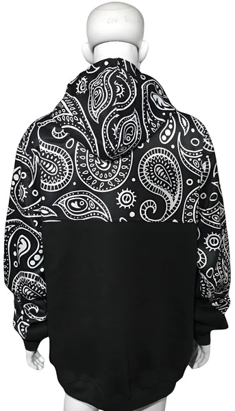 ^OUTFIT KINGS^ LUXURY BLACK BANDANA PULLOVER HOODIES (CUT & SEW COLLECTION)
