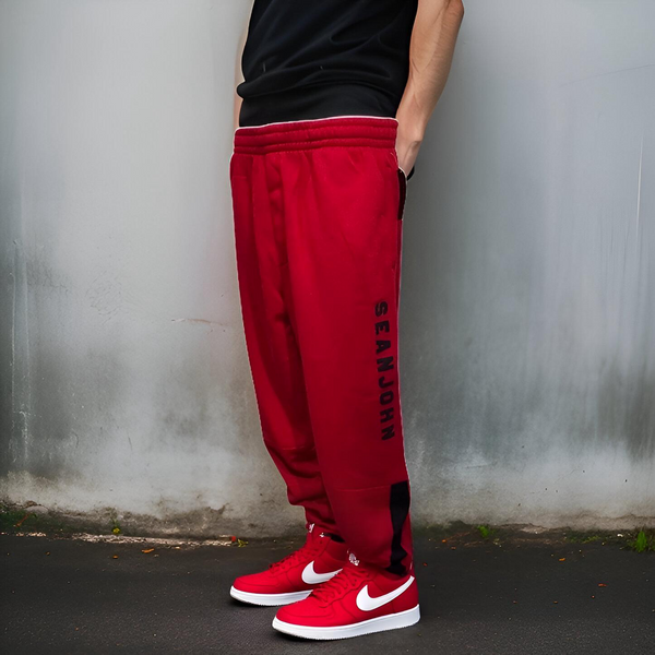 ^SEAN JOHN^ (RED) POLYESTER JOGGER SWEATPANTS (XB SIZED)