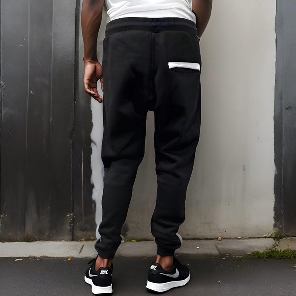 ^BLACK FLAG^ (BLACK) ~CREW POSSE~ EMBROIDERED JOGGER SWEATPANTS (CUT & SEW)