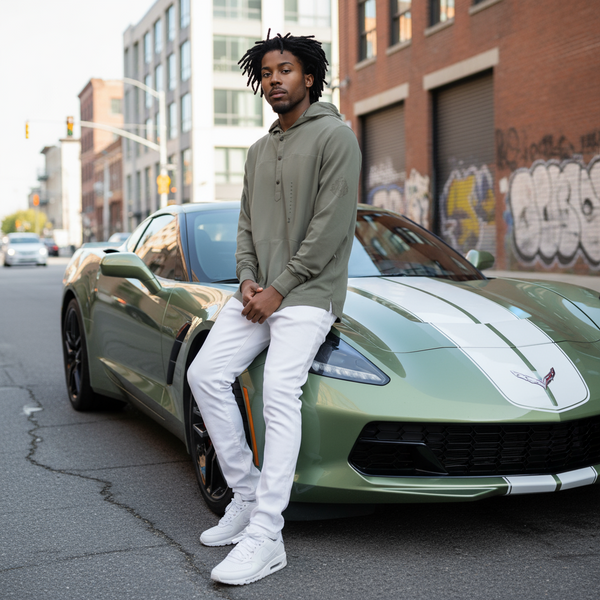 *MARC ECKO* ~CUT & SEW~ •FANCY HOODED BUTTON UP SHIRT•