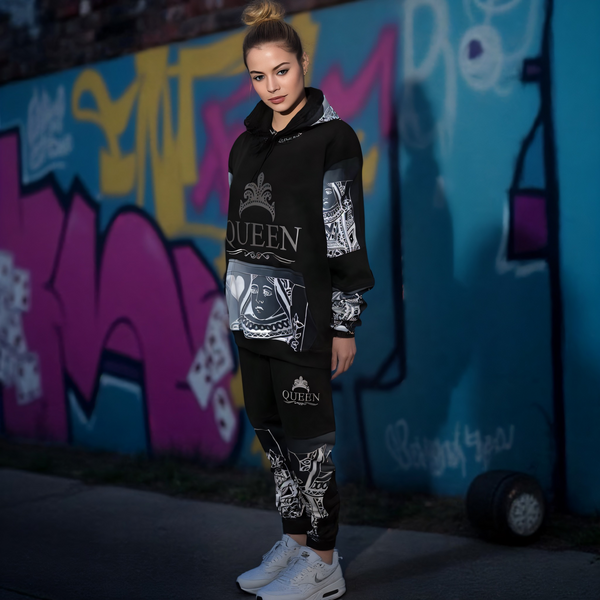 •QUEEN•OF•HEARTS• ~LUXURY JOGGER SWEATSUITS~ (CUT & SEW) (EMBROIDERED LOGO)