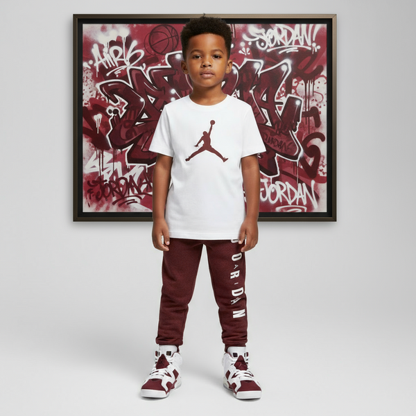 *AIR JORDAN* kids jogger sweatpants (GYM RED HTR) (XS 3-4 YEARS)