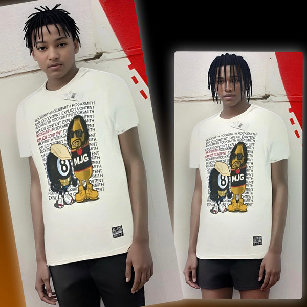 ^ROCKSMITH^ (WHITE) ~BALL MJG~ SHORT SLEEVE T-SHIRTS