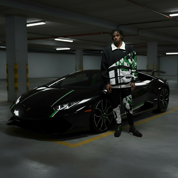 •CHAMPION CHIEF• LUXURY (GREEN CAMOUFLAGE) TRACKSUITS (CUT & SEW) (EMBROIDERED LOGOS)