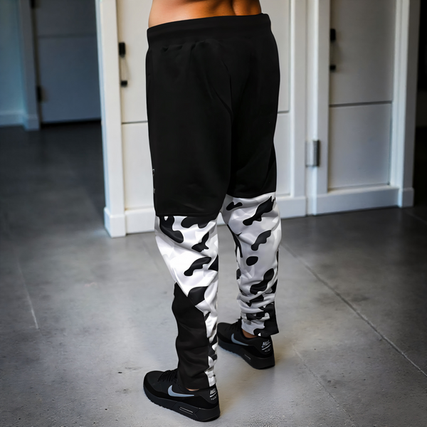 •CHIEFIN’ ADI-FEATHER• (WHITE CAMOUFLAGE) LUXURY JOGGER SWEAT PANTS (CUT & SEW)