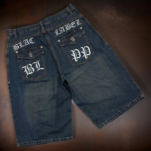 *BLACK LABEL* DENIM SHORTS (BLUE)
