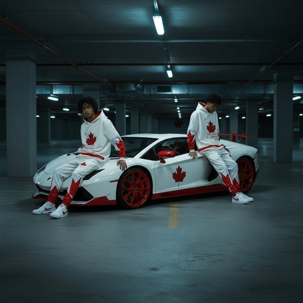 *ALL HEART* ~World Juniors Team Canada~ (WHITE-RED) •JOGGER SWEATSUITS• (Cut & Sew / Embroidery)