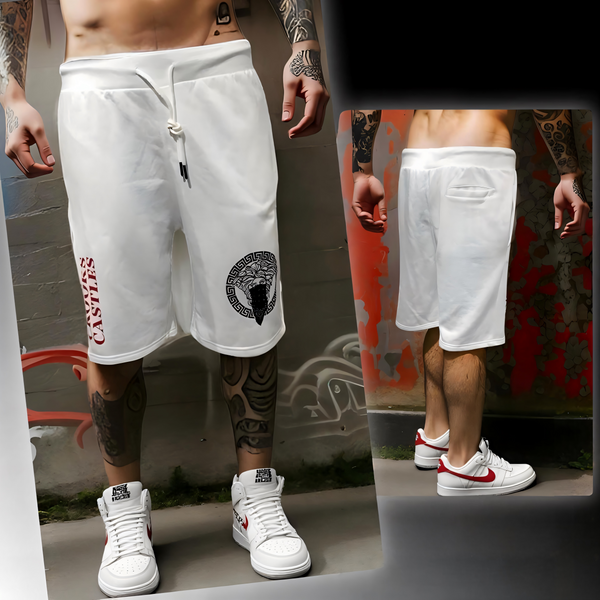 ^CROOKS & CASTLES^ (WHITE) ~KNIT~ SUMMER SHORTS FOR MEN