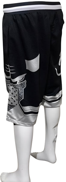 ^CHI-TOWN BULLIES^ (BLACK-WHITE) MESH BASKETBALL JERSEYS