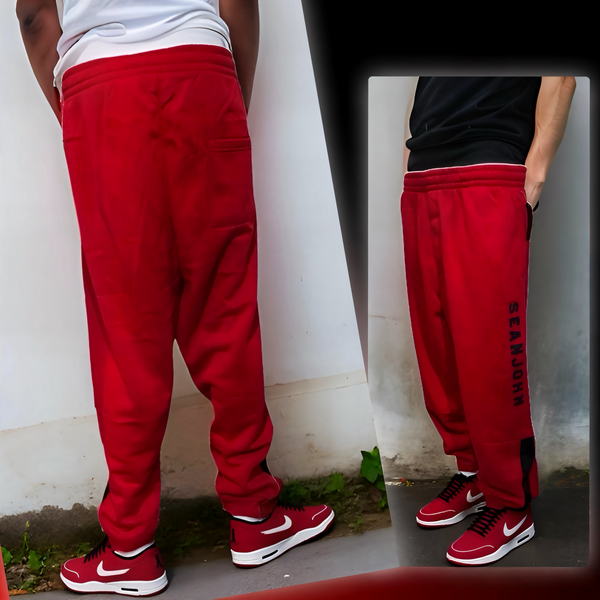 ^SEAN JOHN^ (RED) POLYESTER JOGGER SWEATPANTS (XB SIZED)