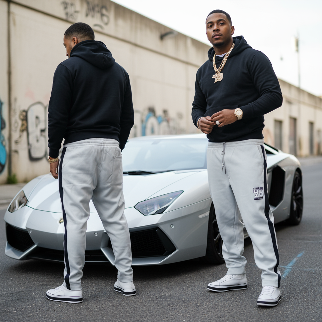 *SEAN JOHN* (GREY-MULTI) •POLYESTER JOGGER SWEATPANTS• (XB SIZED)